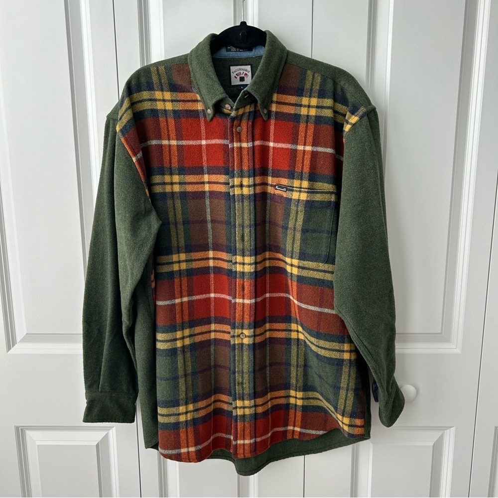 Faconnable Shirt Mens Size Large Vintage‎ Plaid Pocket Pure Cotton Multicolor